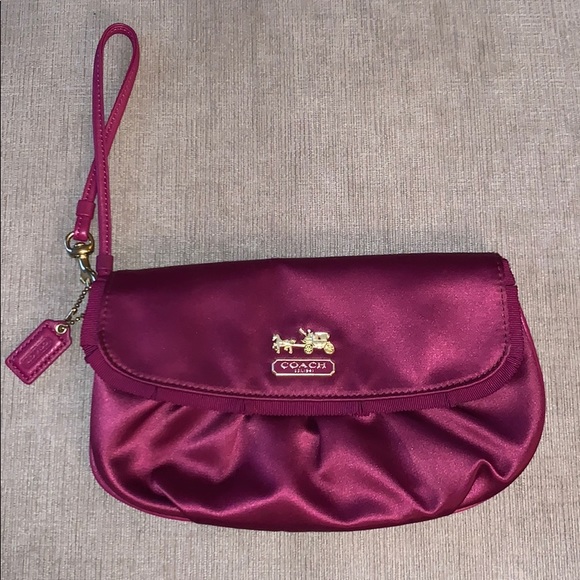 COACH Amanda Satin Clutch Wristlet w/Ribbon Trim - Picture 5 of 5